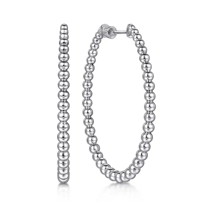 Sterling Silver Bujukan Graduated Classic Hoop Earrings by Gabriel NY