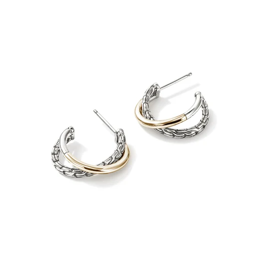 Two-Tone Crossover Hoops by John Hardy