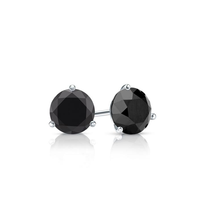 14K White Gold 1cttw Black Diamond Martini Studs