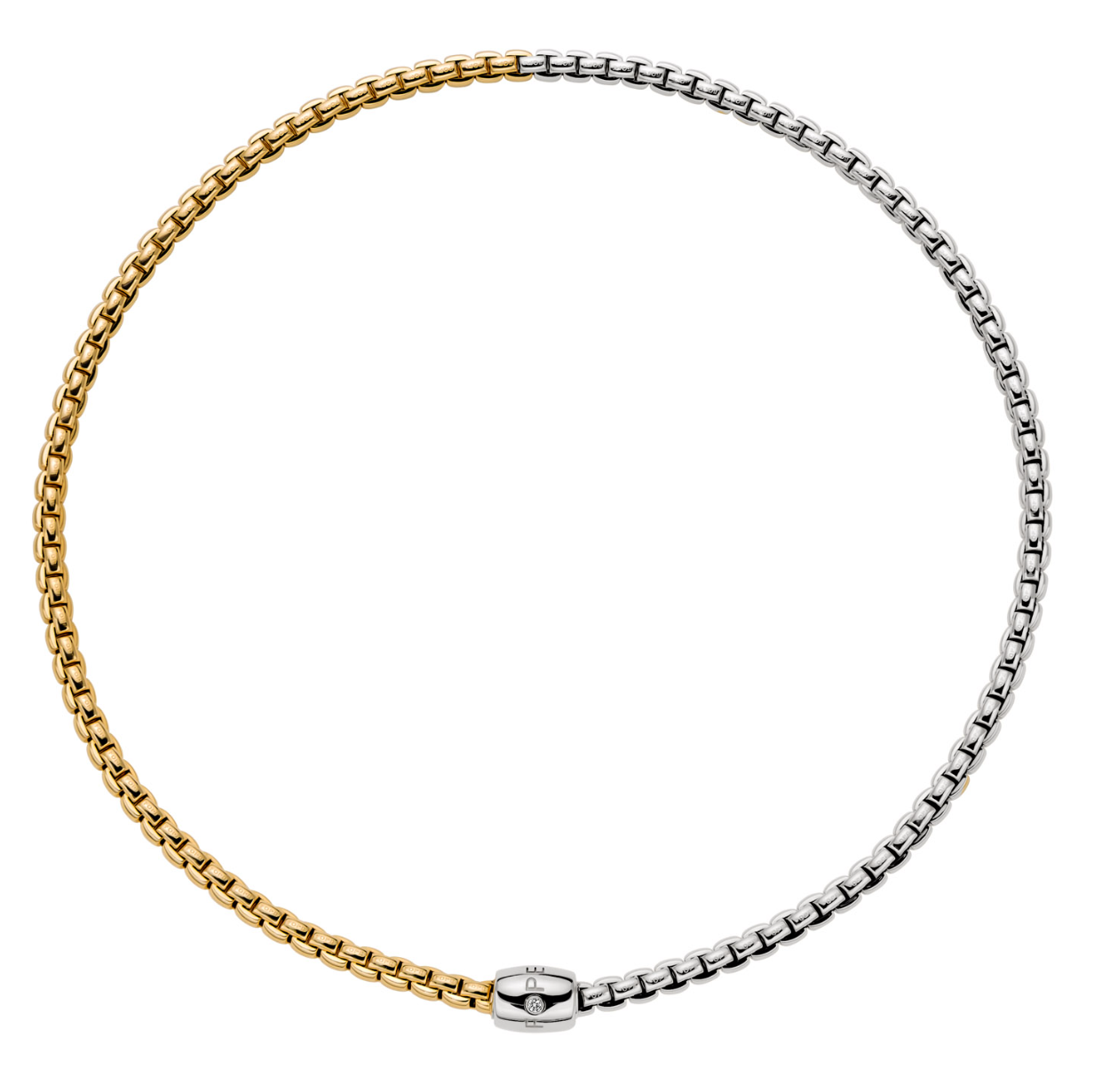 18K Yellow & White Gold Bicolor Eka Flex'It Necklace by FOPE Main image