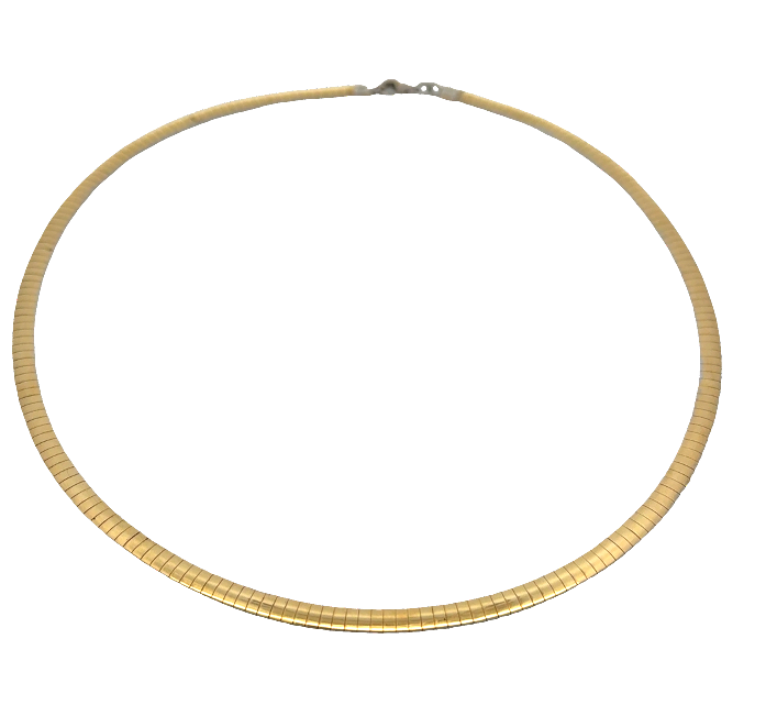 14K Two-Tone 4mm Omega Necklace *Estate Item Sold as is, Final Sale* Secondary image