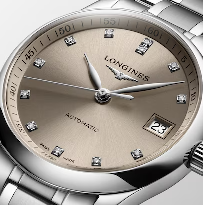 Longines Master 34mm Watch with Beige Dial & Diamond Markers Secondary image