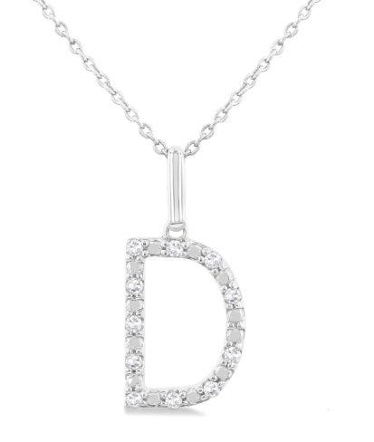 SS .08cttw Block Letter D Initial Pendant