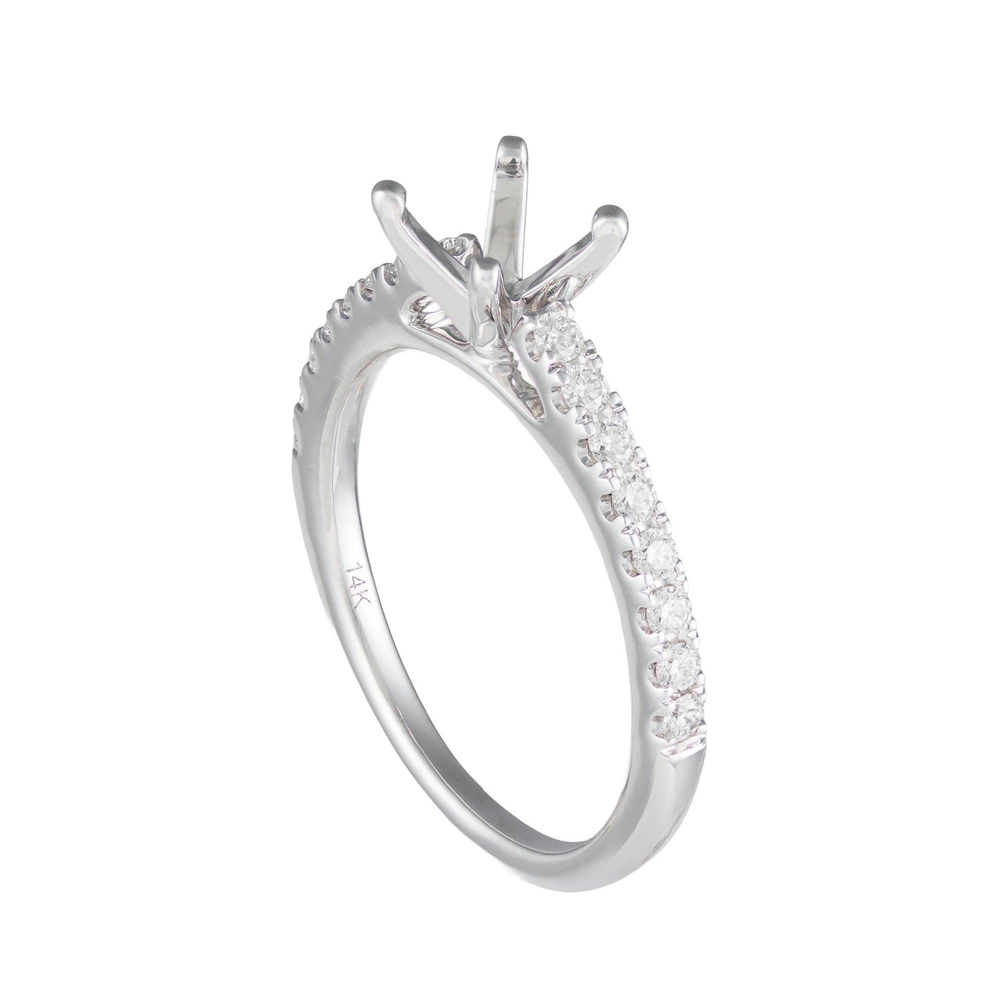 14K White Gold 1/3cttw Diamond Semi-Mount from Diamonds Forever of U.S.A. Inc