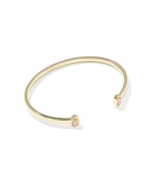 Gold Plated Elton Cuff in Light Pink Lab Opal by Kendra Scott Main image