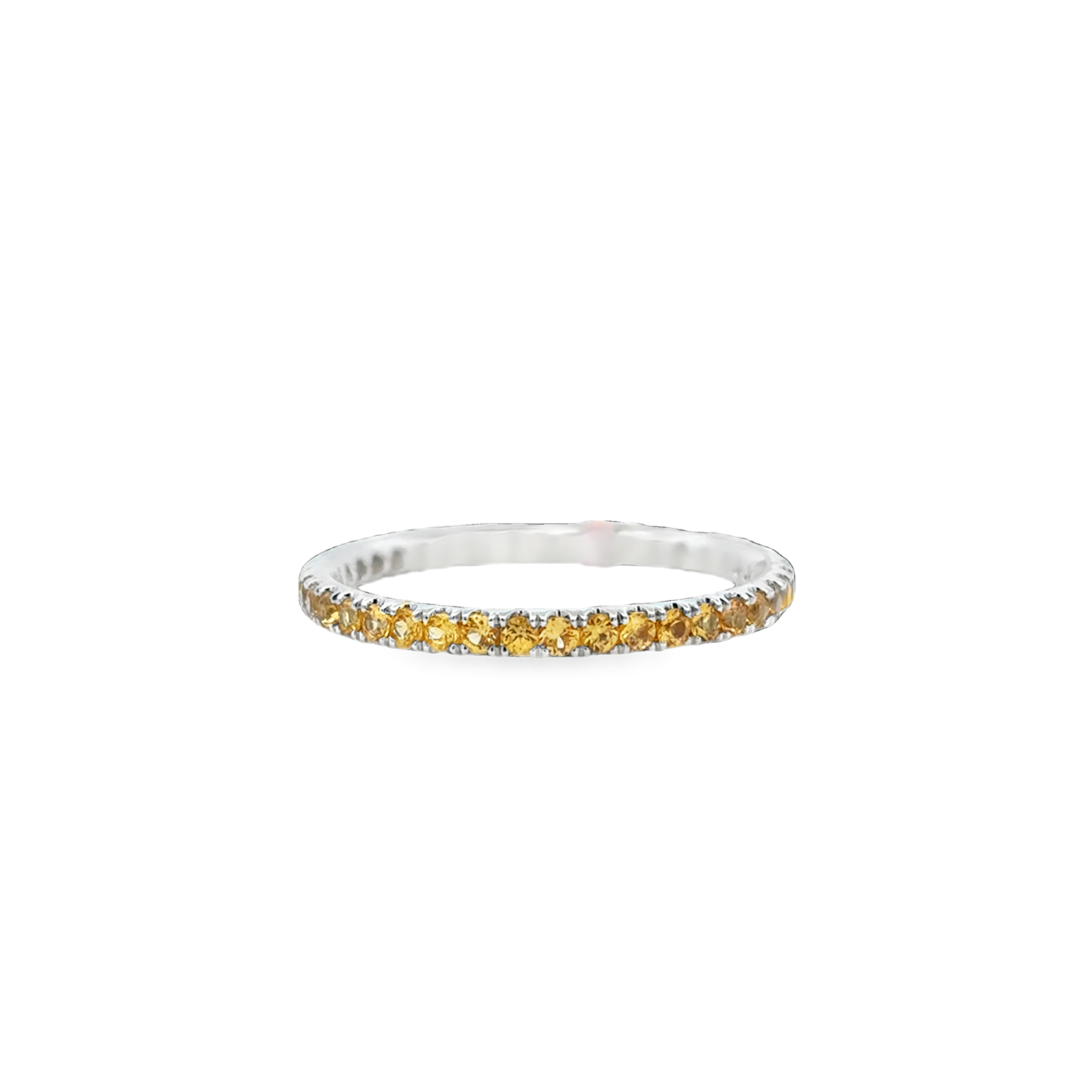 18K WG 39 RD Yellow Sapphire Eternity Band 1.5mm