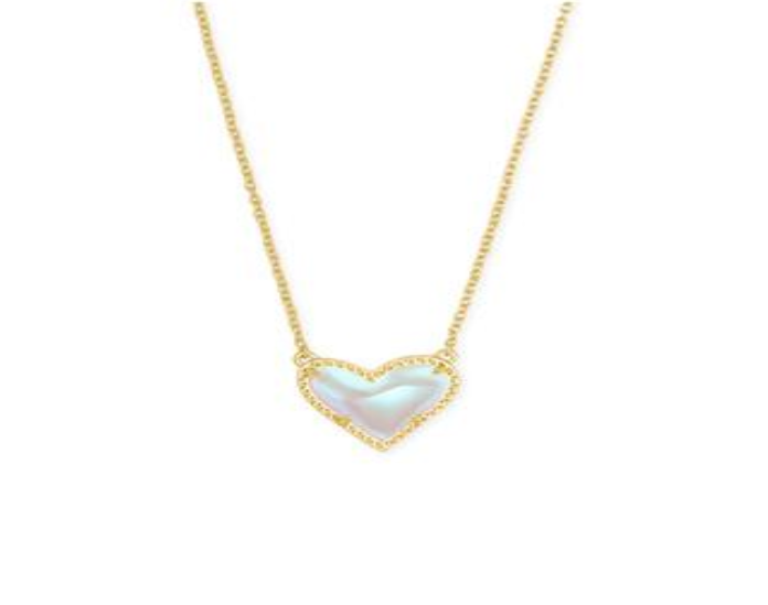 Ari Heart Short Pendant Necklace in Gold Metal & Dichroic Glass by Kendra Scott (plated over brass) Main image