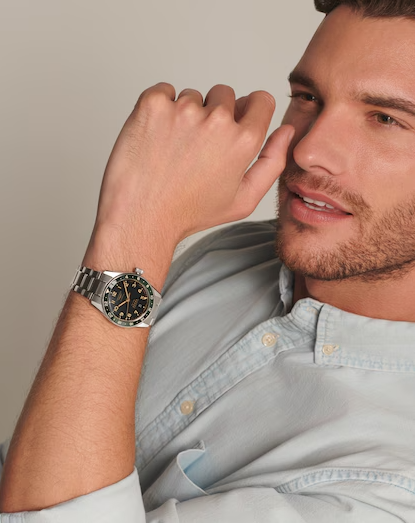 Longines Spirit Zulu Time 39mm GMT Watch with Anthracite Dial & Green Bezel Secondary image