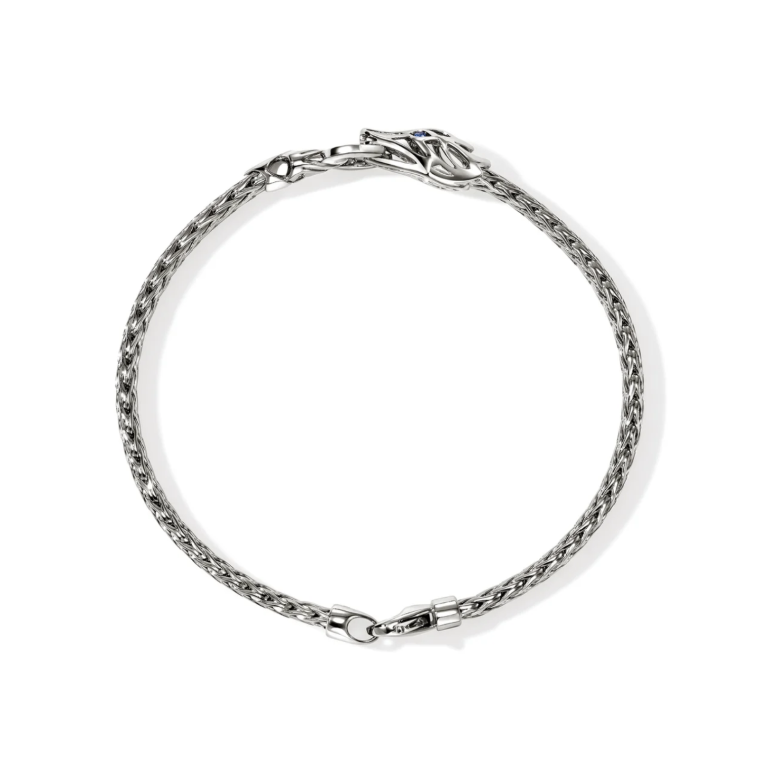 Sterling Silver Modern Naga Dragon Diamond Pave Bracelet with Sapphire by John Hardy