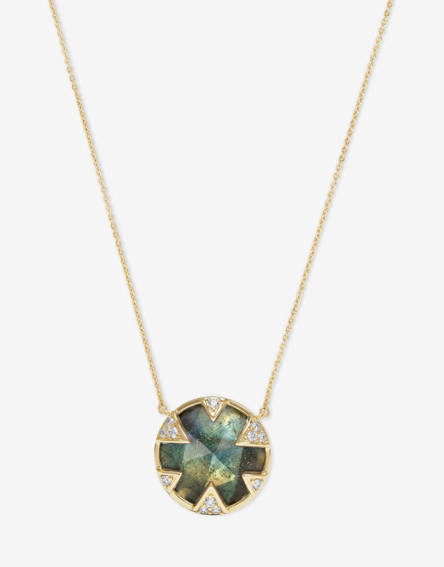 18K Gold Plated Tessa Necklace in Labradorite by Melinda Maria Main image