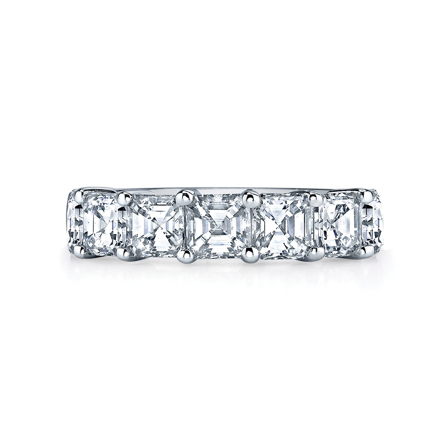 Platinum 7-Stone Asscher Cut Diamond Band by Joshua J Main image