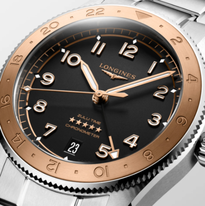 Longines Spirit Zulu Time 1925 with Black Dial & Rose Gold Bezel