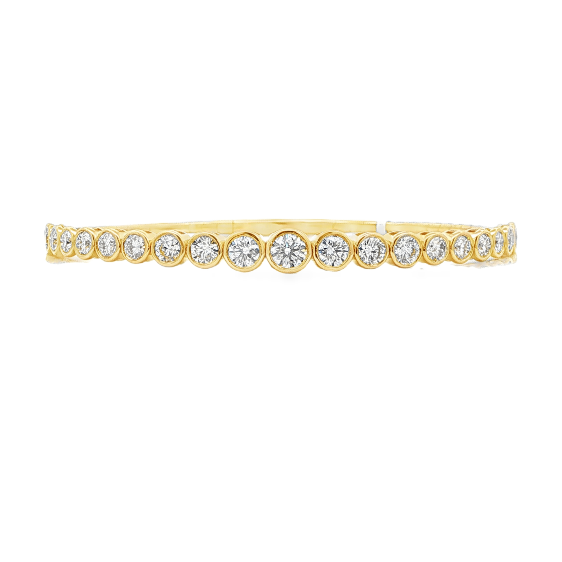 14K YG Graduated Bezel Set Diamond Flexi-Bangle Main image