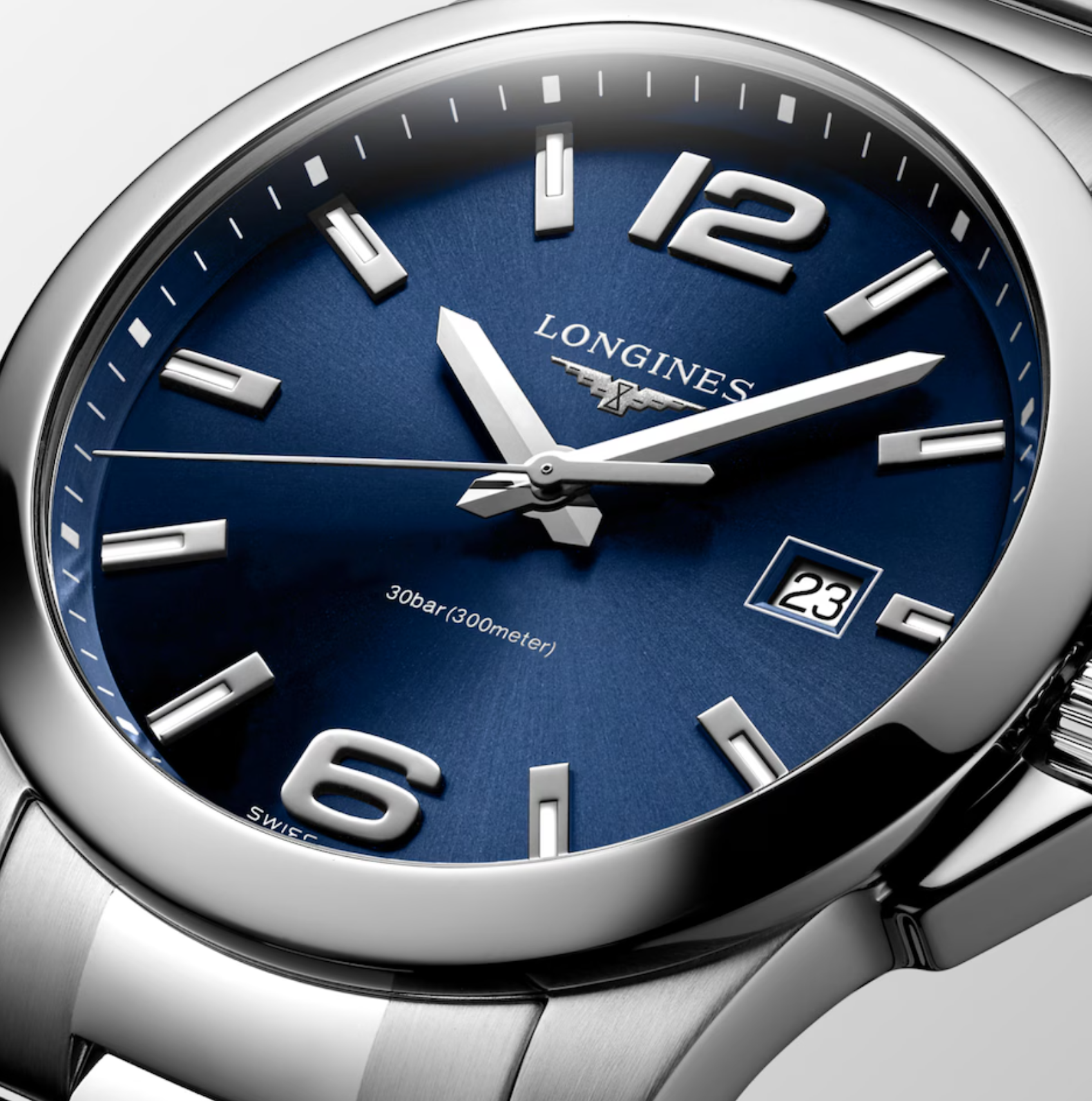 Longines Conquest Stainless Steel  41mm Watch in Sunray Blue