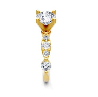 14K YG Alternating Size Round Semi-Mount by Imagine Bridal