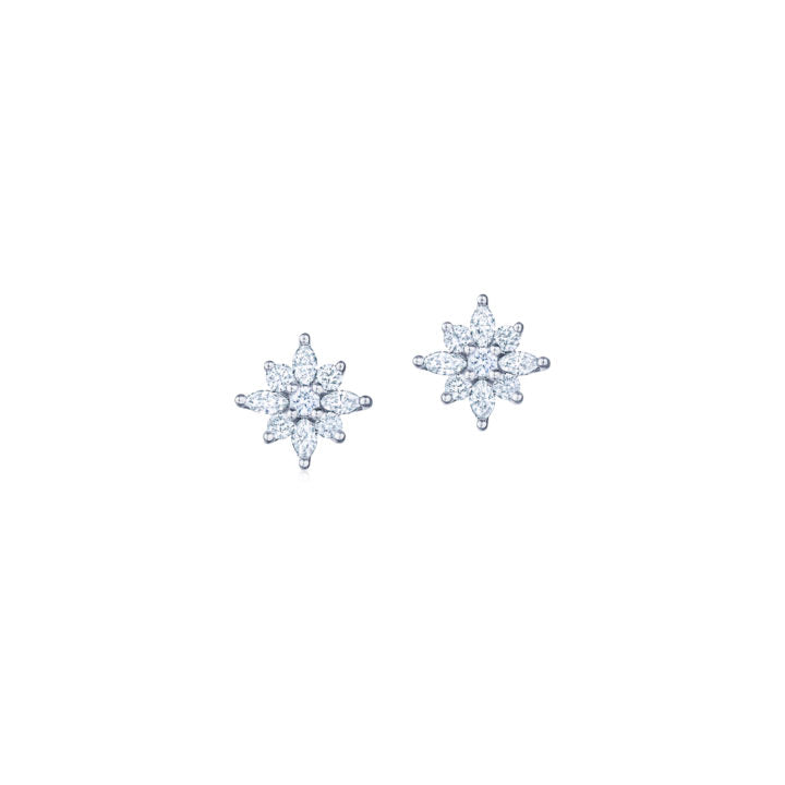 18K White Gold Diamond Star Petite Stud Earrings by KWIAT