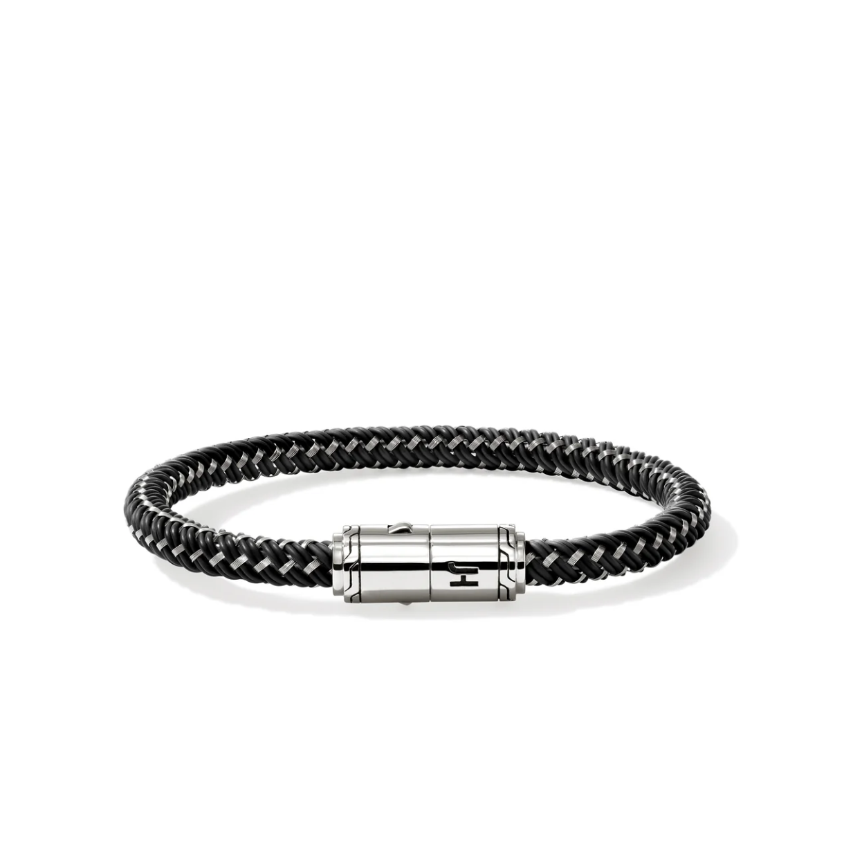 Stainless Steel & Woven Cord Men's Essentials Bracelet with Silver Clasp by John Hardy Secondary image