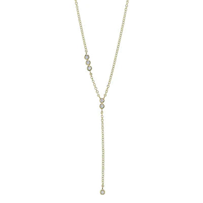 14K YG 1/10cttw Diamond Bezel Lariat Necklace Main image