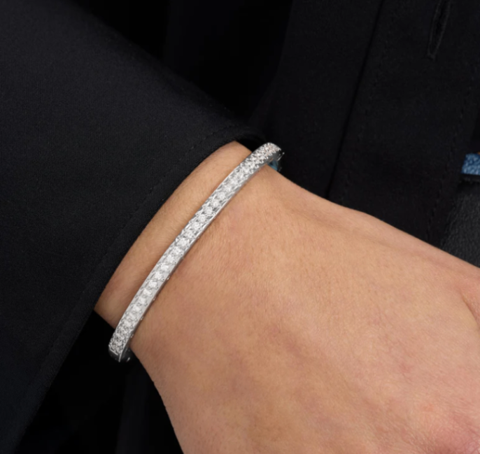 Sterling Silver Ashley Pave Cuff in white CZ by Melinda Maria Main image