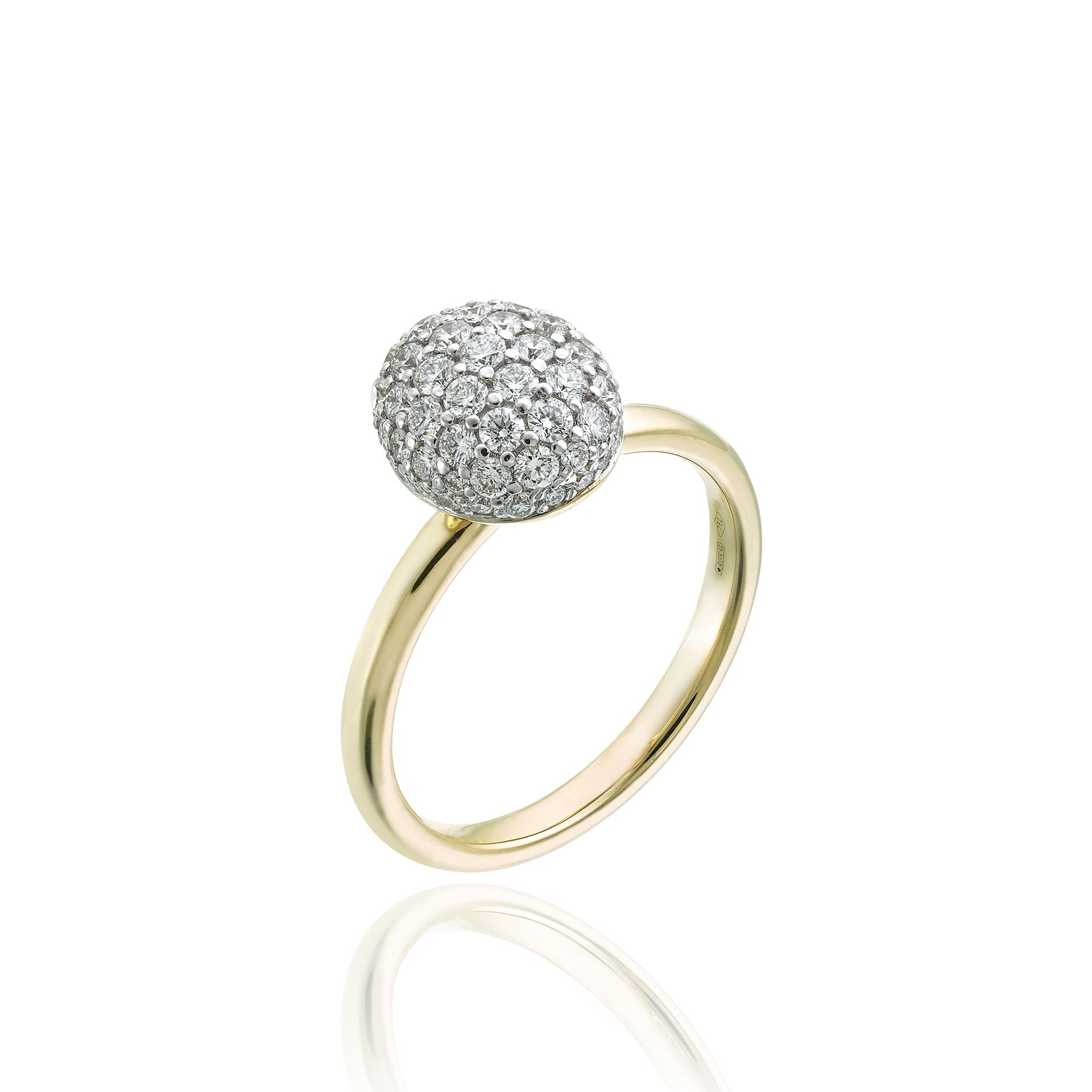 18K YG Armillas Acqua Diamond Pave Ring by Chimento
