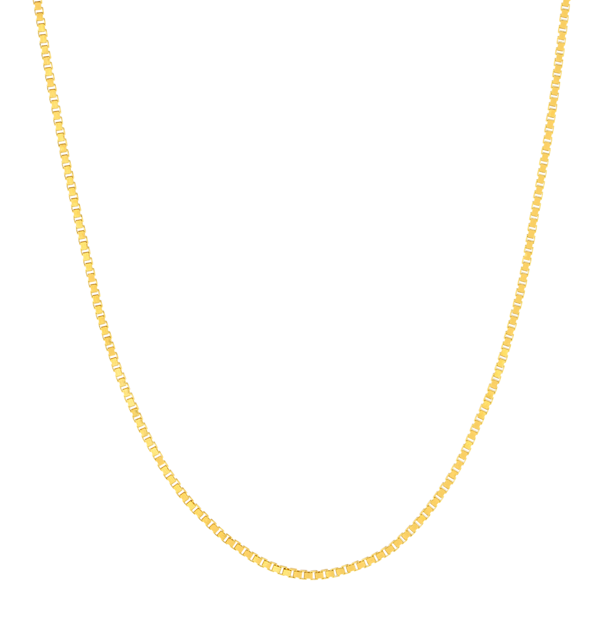 14K Yellow Gold 0.55mm Box Chain with Spring Ring Clasp, 18" Main image