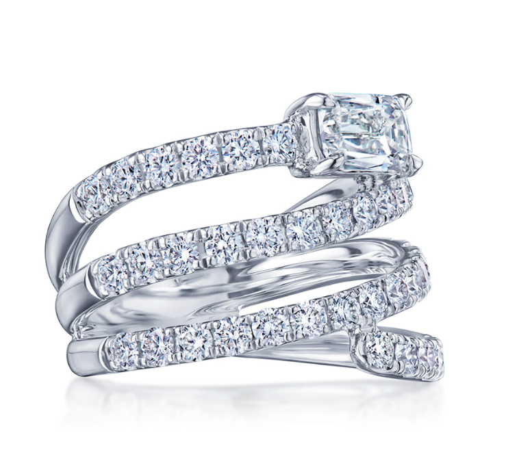 18K White Gold Diamond Ashoka Wide Wrap Ring by KWIAT