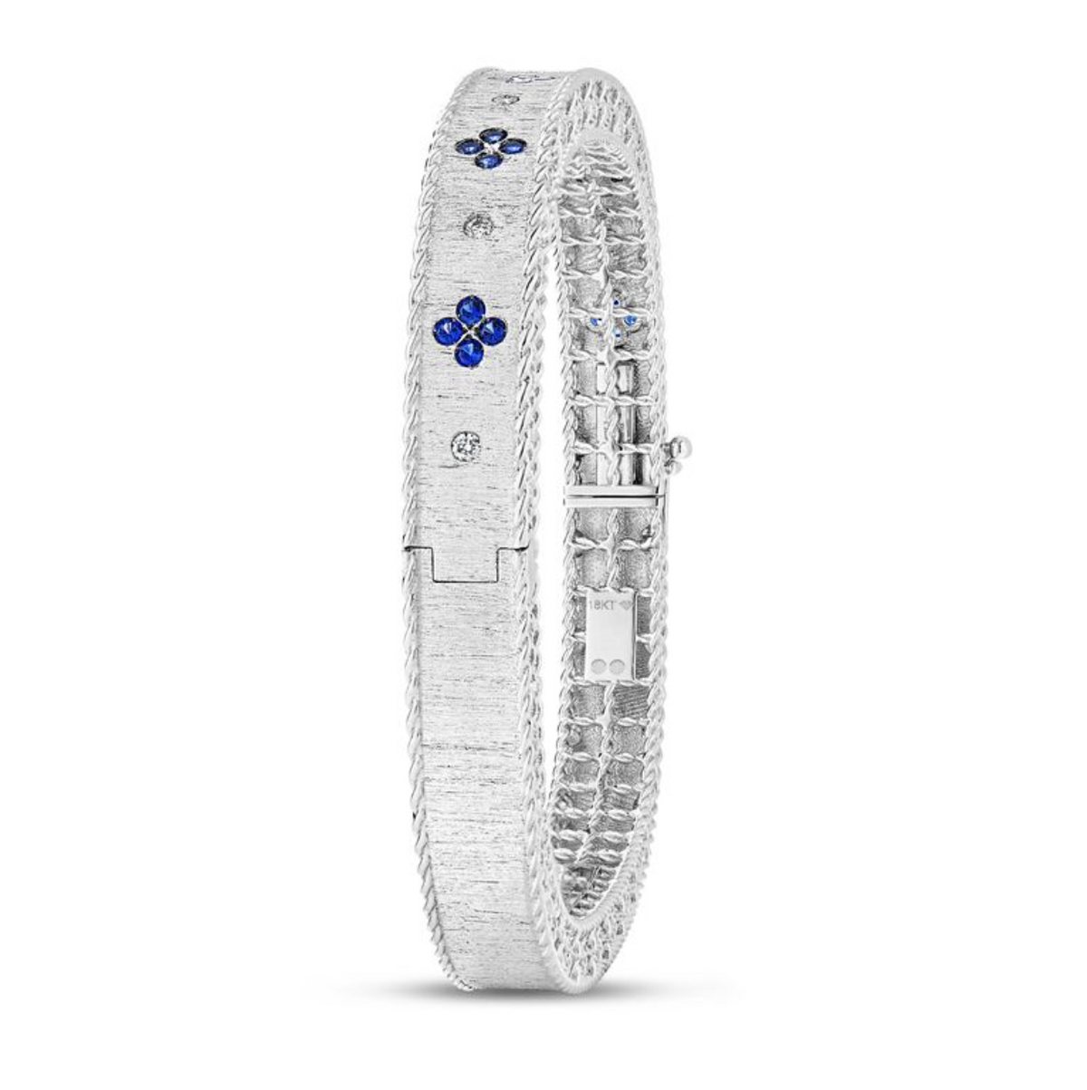 18K White Gold Sapphire & Diamond Venetian Princess Satin Bangle by Roberto Coin