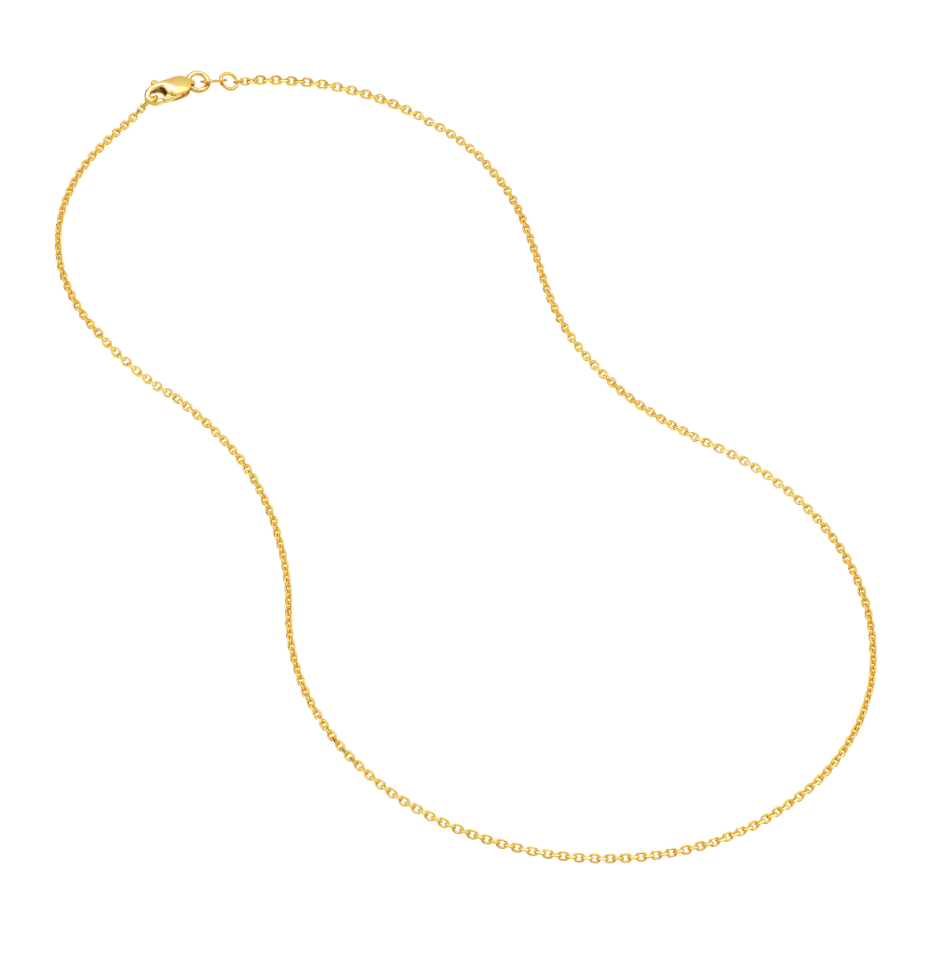 14K YG 1.25mm D/C Cable Chain, 18" Main image
