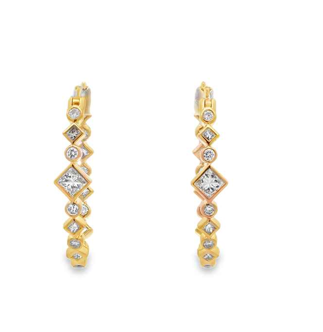 18K YG Mix Diamond Shape Mary Marquise Hoops by Erica Courtney Main image