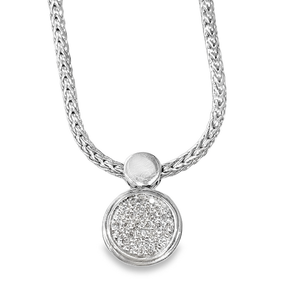 Sterling Silver John Hardy Diamond Pendant Necklace *Estate Item Sold as is, Final Sale*