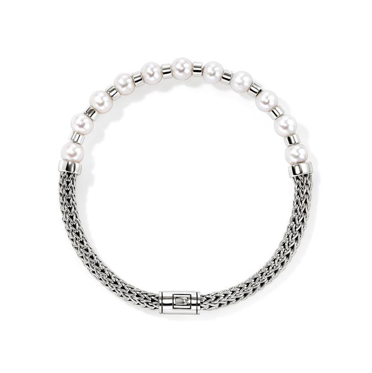 Sterling Silver & Freshwater Pearl 5mm Essentials Bracelet by John Hardy