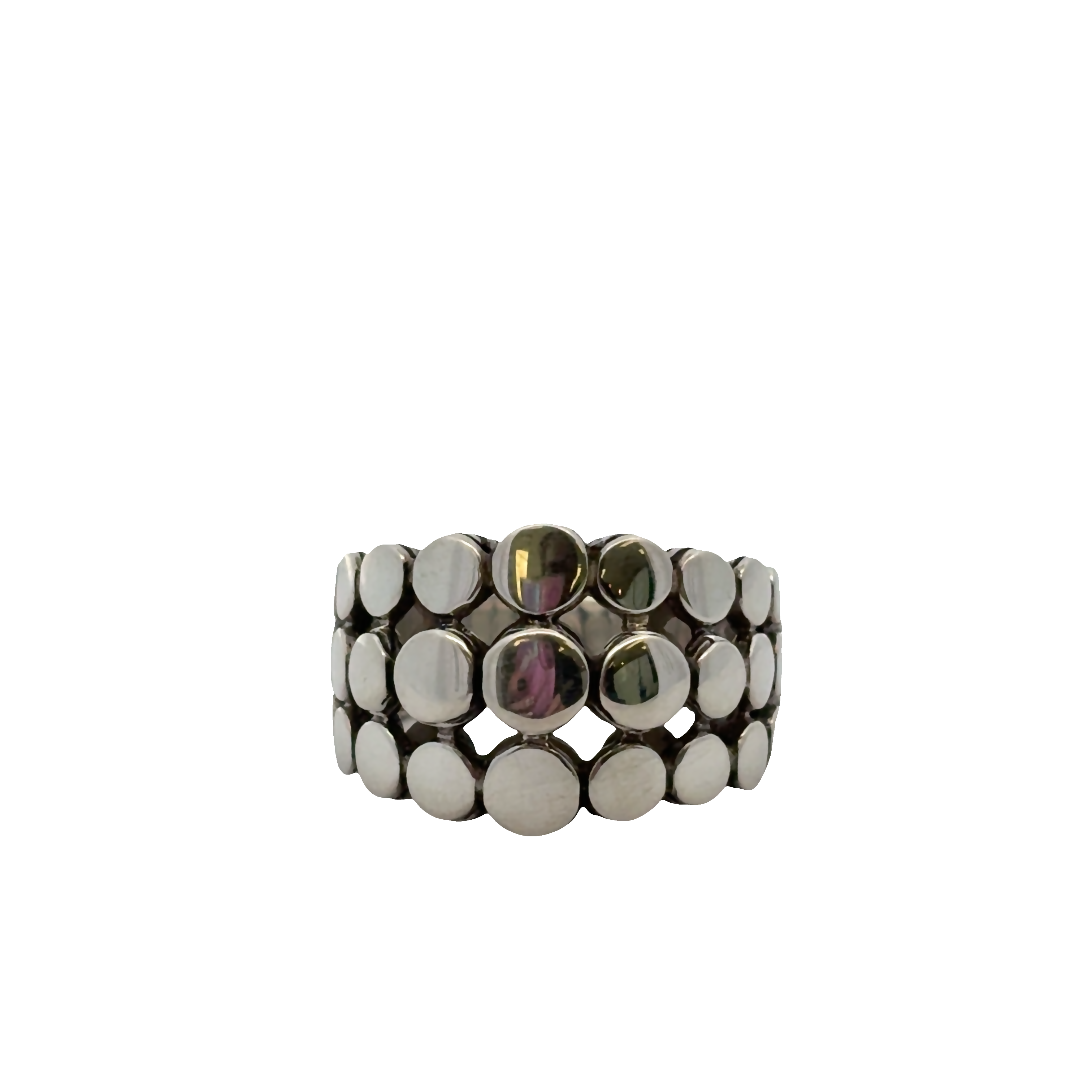 Sterling Silver John Hardy 3-Row Bubble Ring *Estate Item Sold As Is, Final Sale* Main image