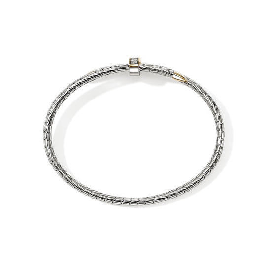 Sterling Silver & 14K Yellow Gold Spear Flex Diamond Bangle by John Hardy
