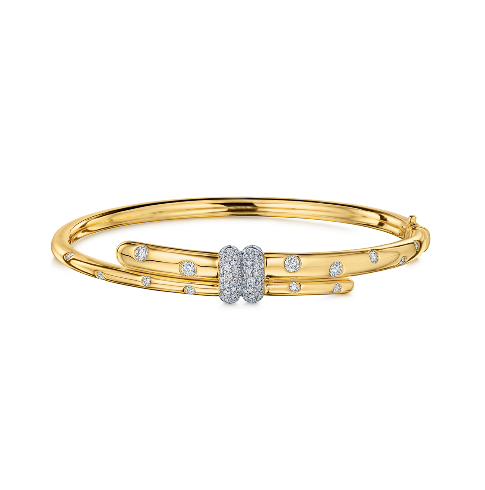 18K Two-Tone Diamond Cobblestone Bangle by KWIAT