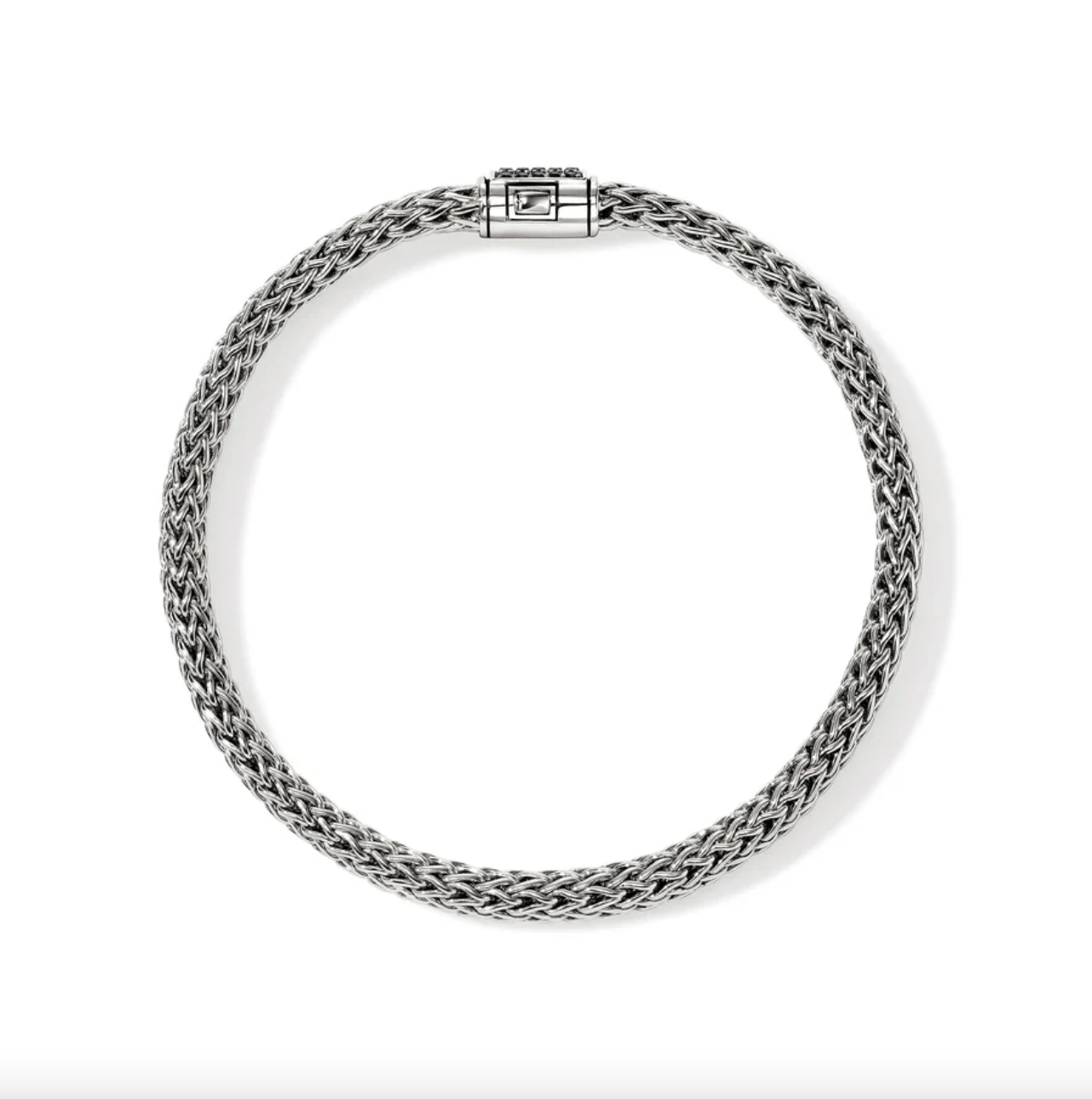 Sterling Silver Icon 5mm Bracelet with Treated Black Sapphire Clasp by John Hardy
