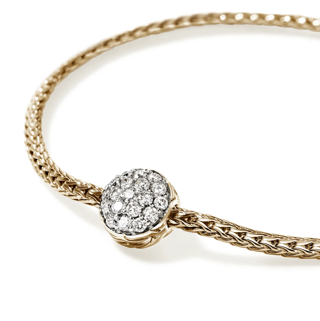 14K Yellow Gold Essential Diamond Pave Bracelet by John Hardy