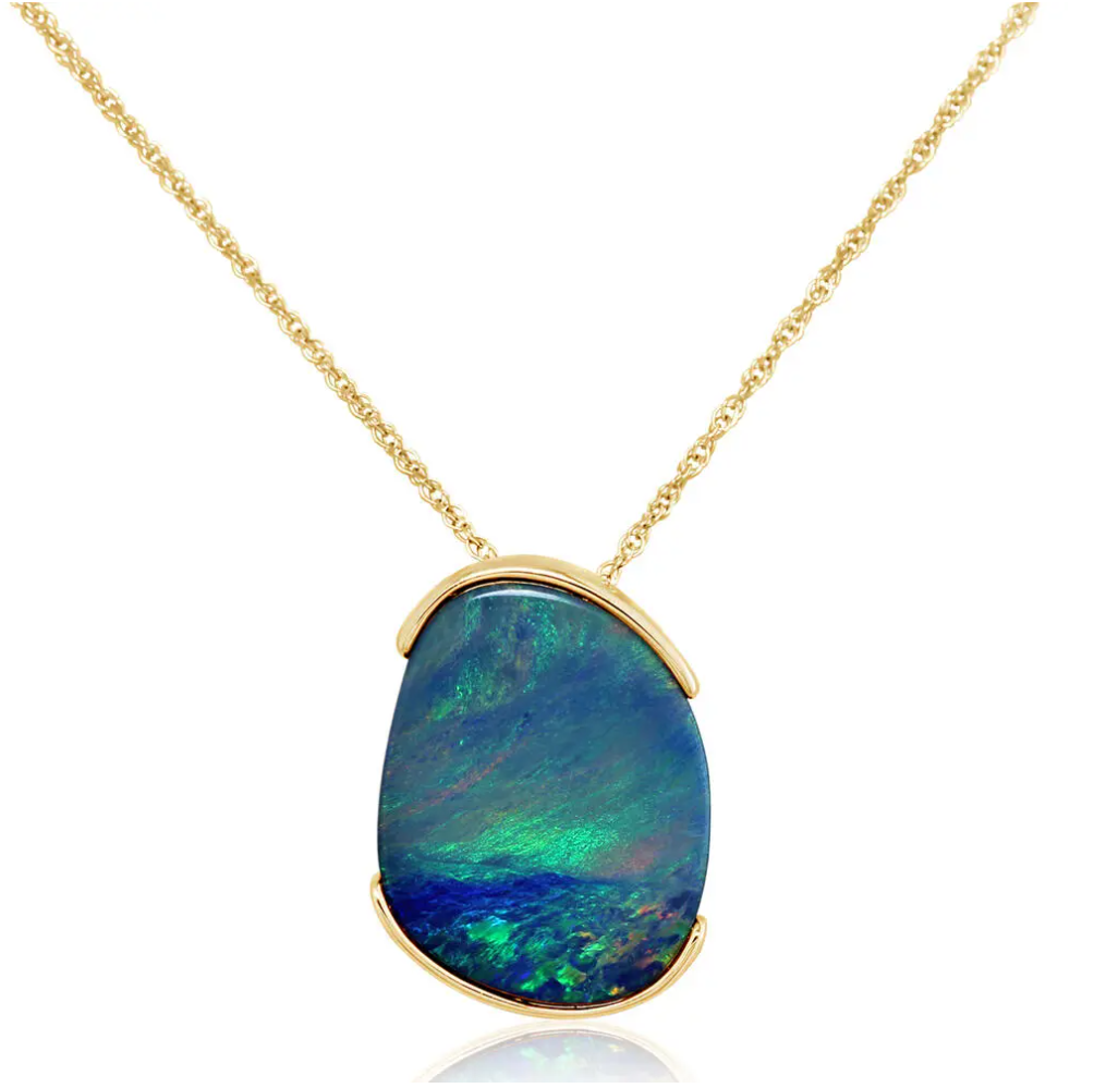 14K YG Australian Opal Doublet Pendant Main image