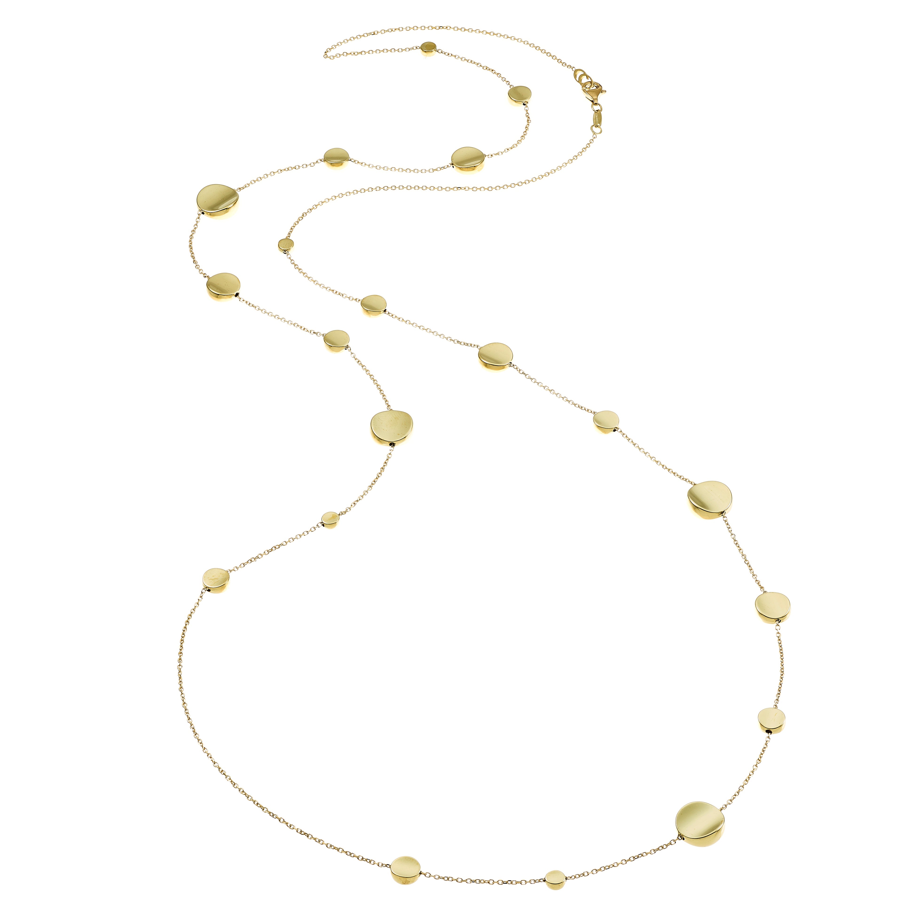 18K YG Armillas Glow Long Polished Station Chain Necklace by Chimento Main image