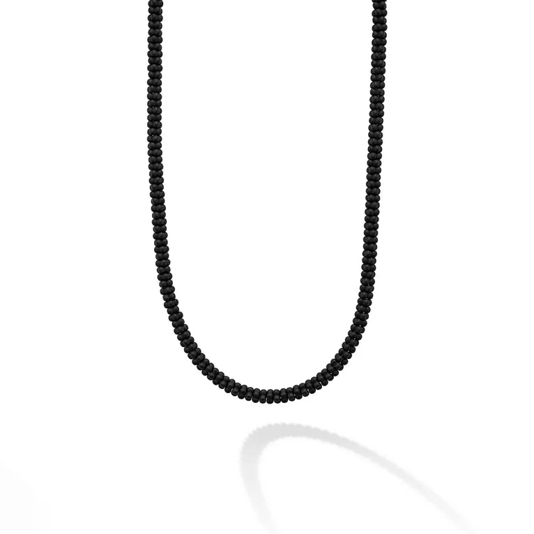 SS/18K Black Caviar Matte Black Ceramic 5mm Rope Necklace by LAGOS Main image