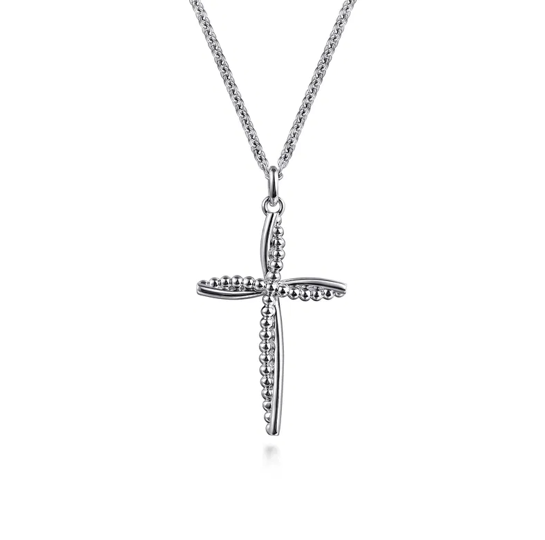 Sterling Silver Bujukan Cross Pendant Necklace by Gabriel NY Main image