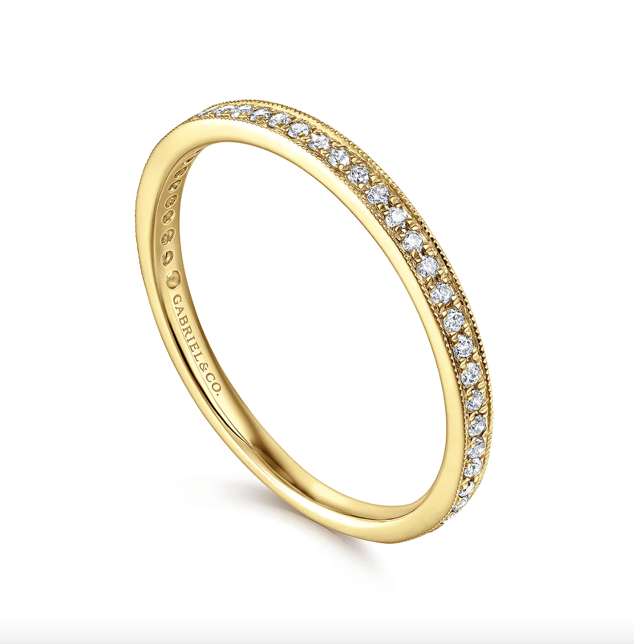 14K YG Pave Diamond Stackable Band by Gabriel NY