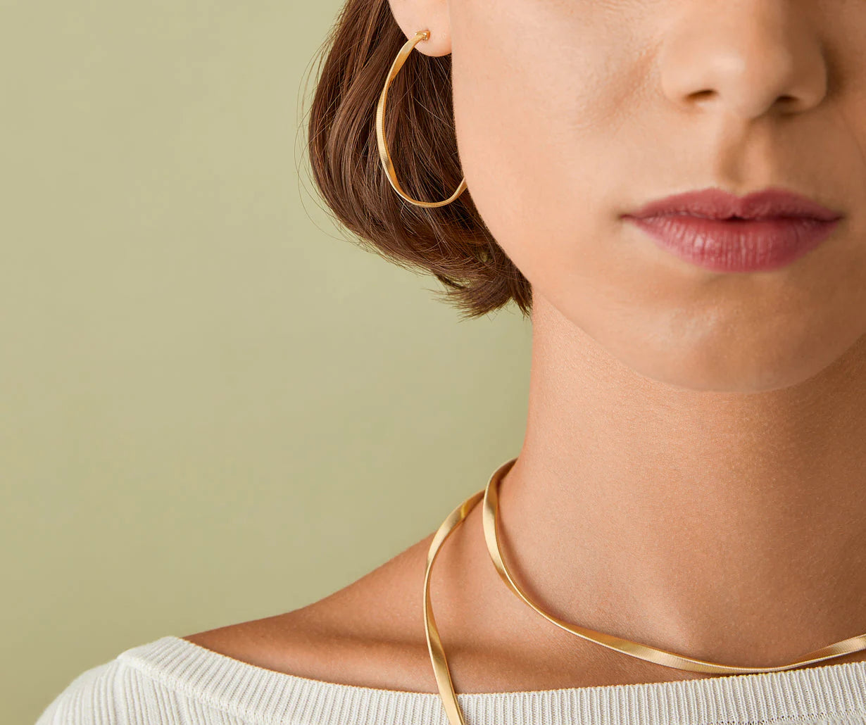 18K YG Marrakech Medium Hoop Earrings by Marco Bicego