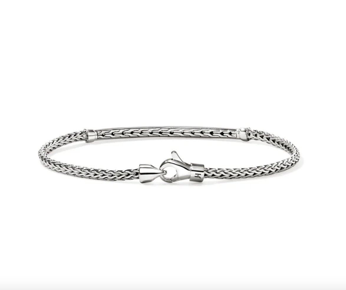 Sterling Silver Essential Pave Blue Sapphire Bar Bracelet by John Hardy