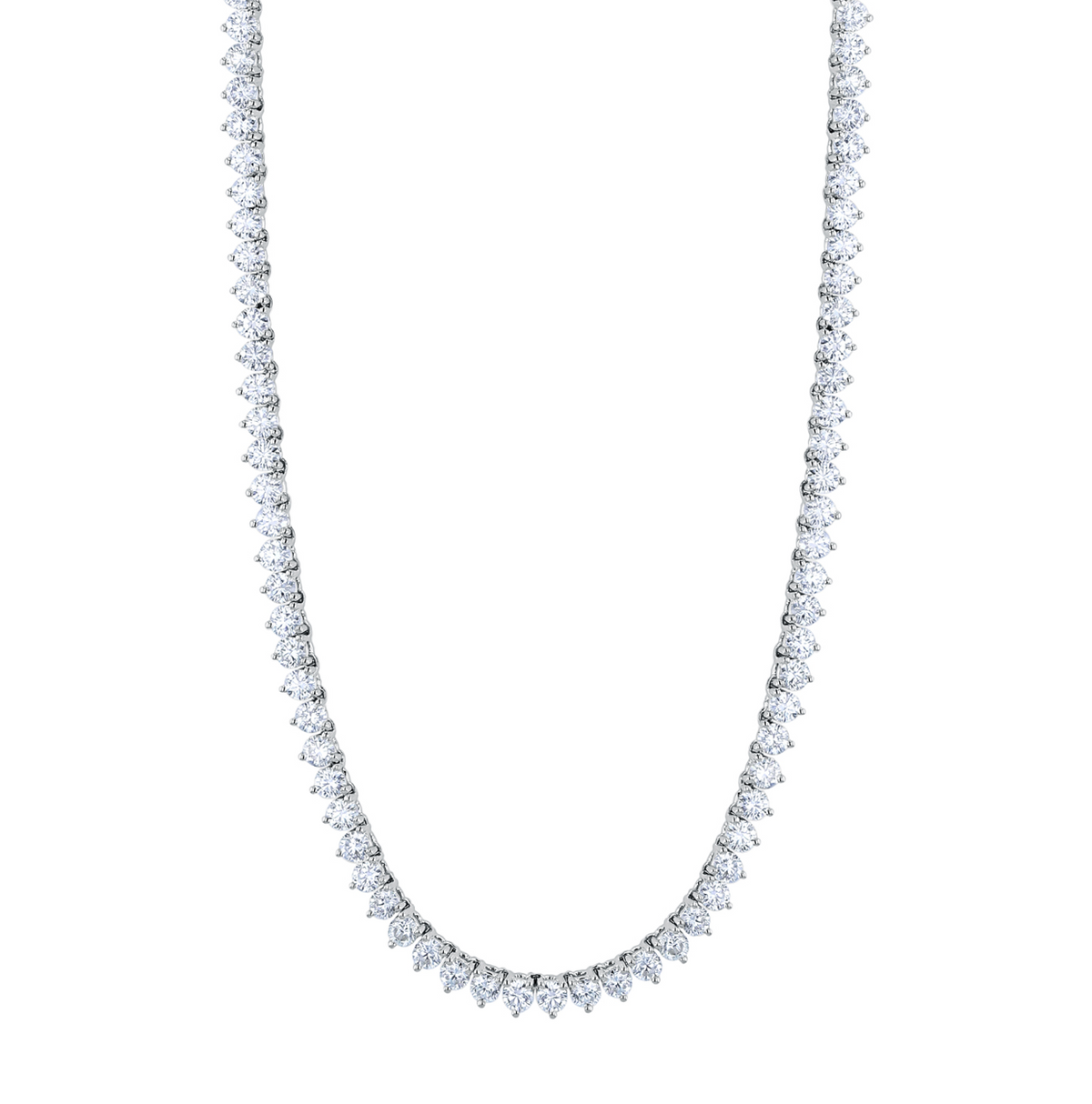 18K White Gold Diamond 3-Prong Opera Necklace by Joshua J Main image