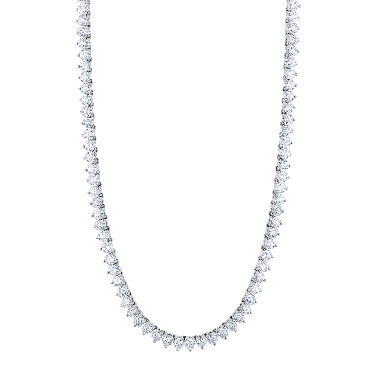 18K White Gold Diamond 3-Prong Opera Necklace by Joshua J