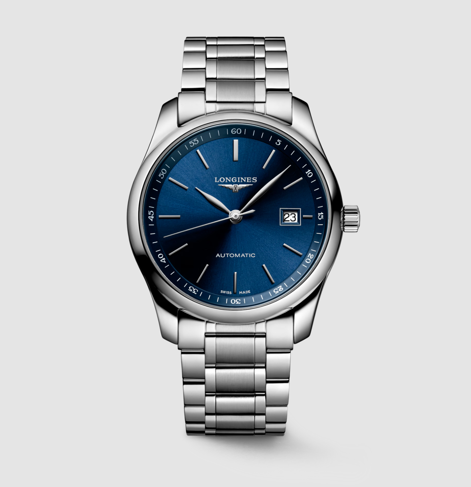 Longines Master Stainless Steel 40mm Watch in Sunray Blue