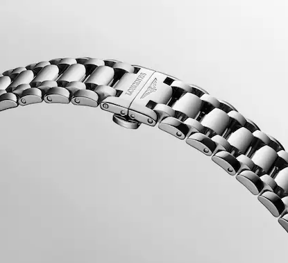 Longines PrimaLuna Moonphase 34mm Watch with Mother of Pearl Dial & Diamond Markers