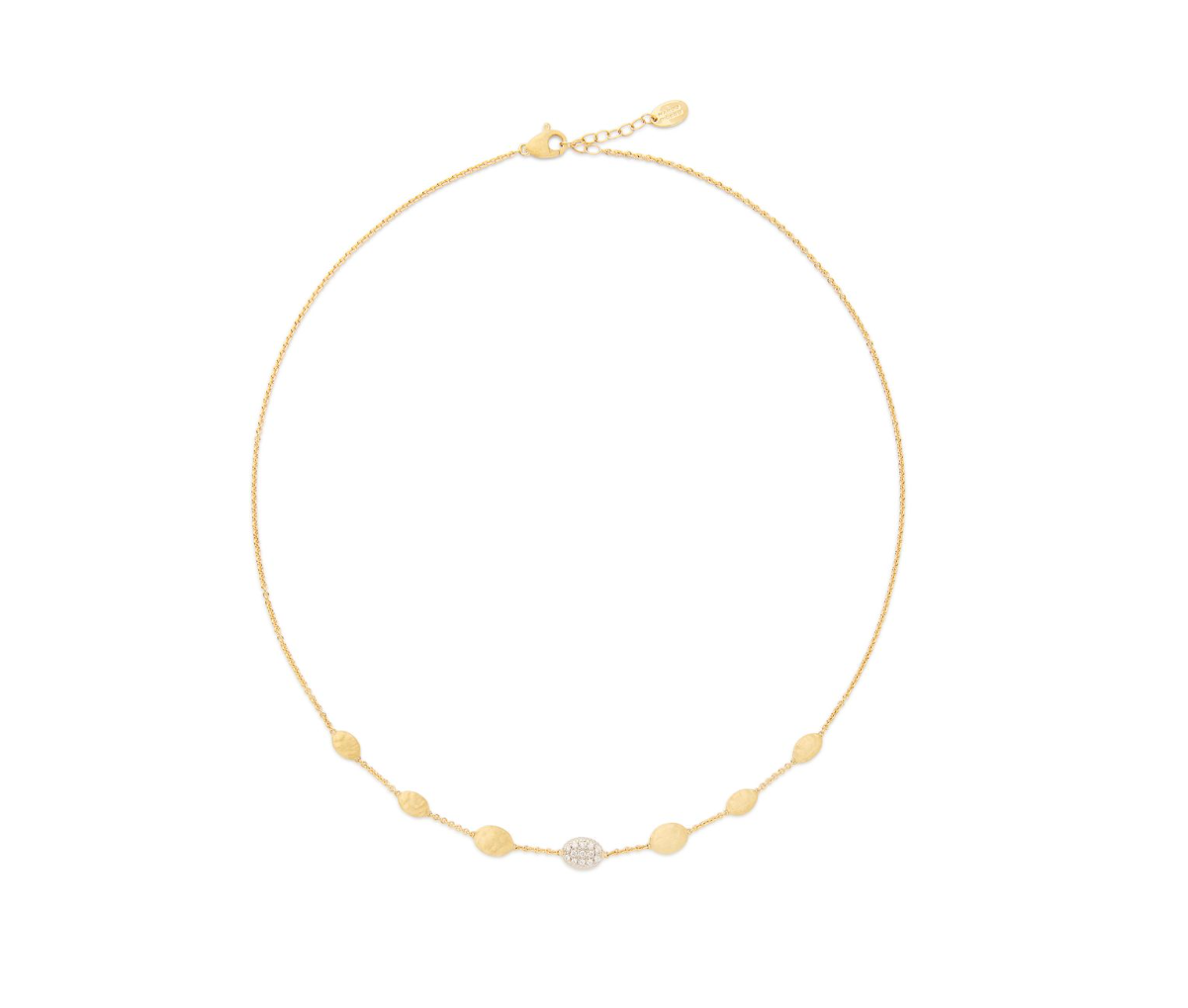 18K Yellow Gold Siviglia Station Necklace with Diamond Accent by Marco Bicego