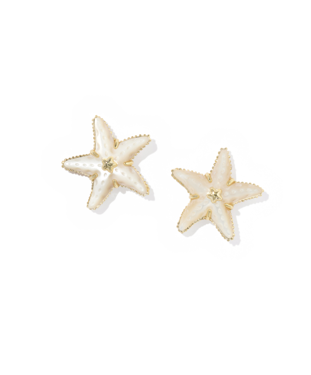 Gold Plated Parker Starfish Studs in Natural Mother of Pearl by Kendra Scott