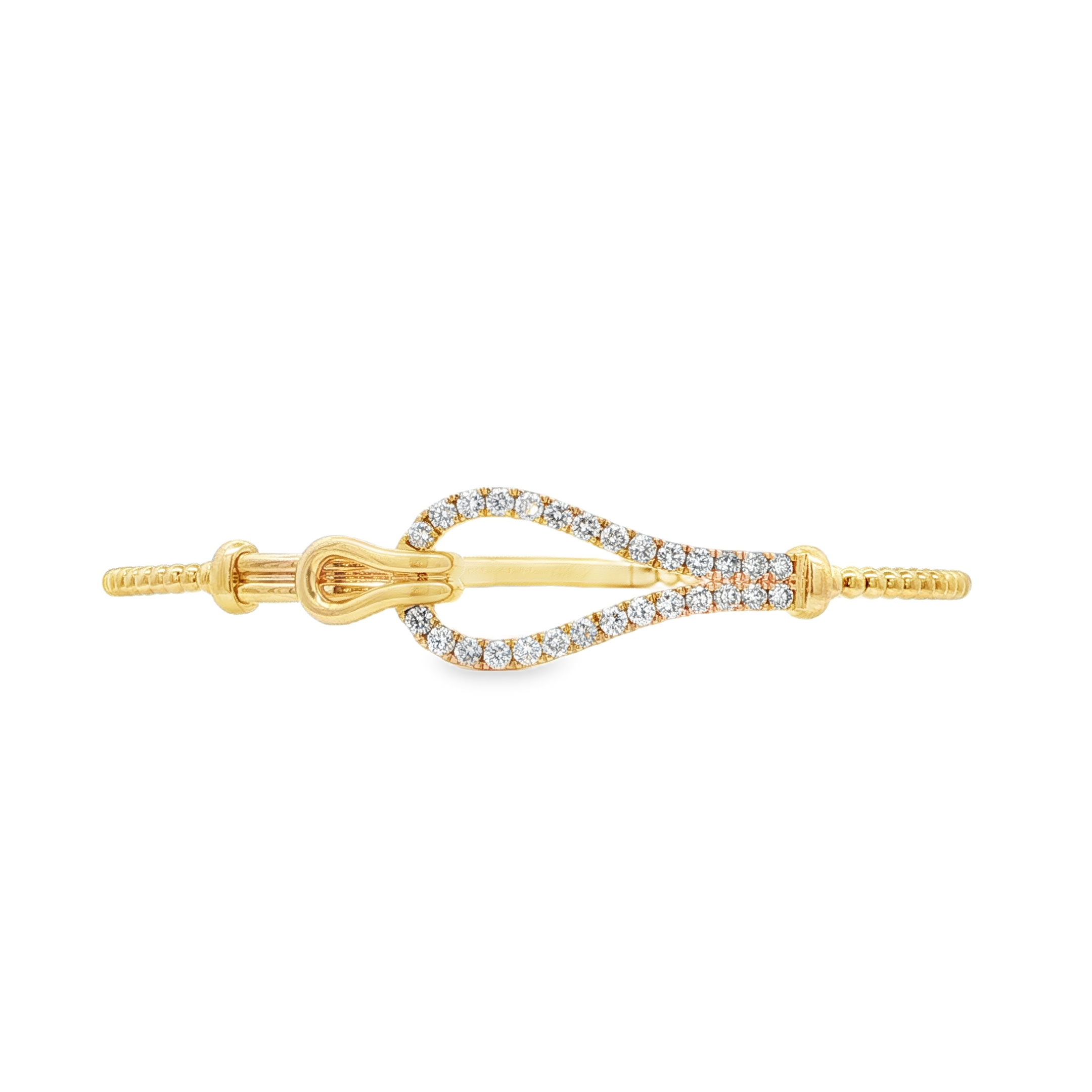 14K YG Beaded & Diamond Lasso Flexi-Bangle Main image
